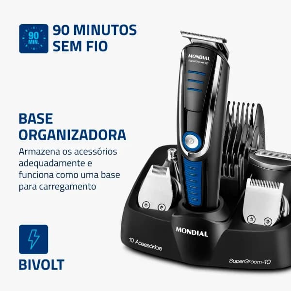 Oferta: Aparador de Pelos Super Groom 10 Mondial 6W Bivolt  BG-03