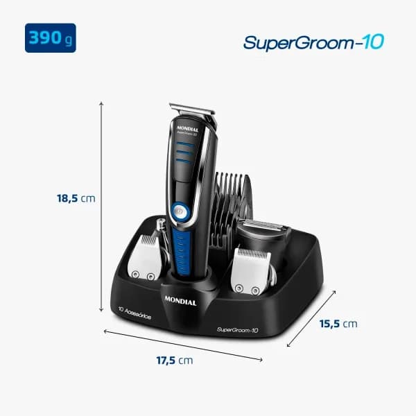 Oferta: Aparador de Pelos Super Groom 10 Mondial 6W Bivolt  BG-03