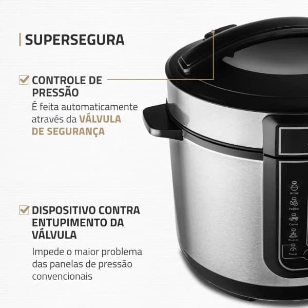 Oferta: Panela de Pressão Elétrica Digital Mondial 5L
