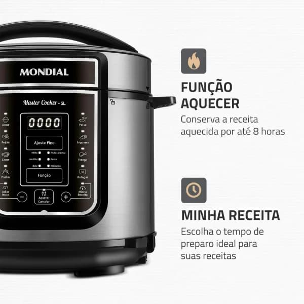Oferta: Panela de Pressão Elétrica Digital Mondial 5L