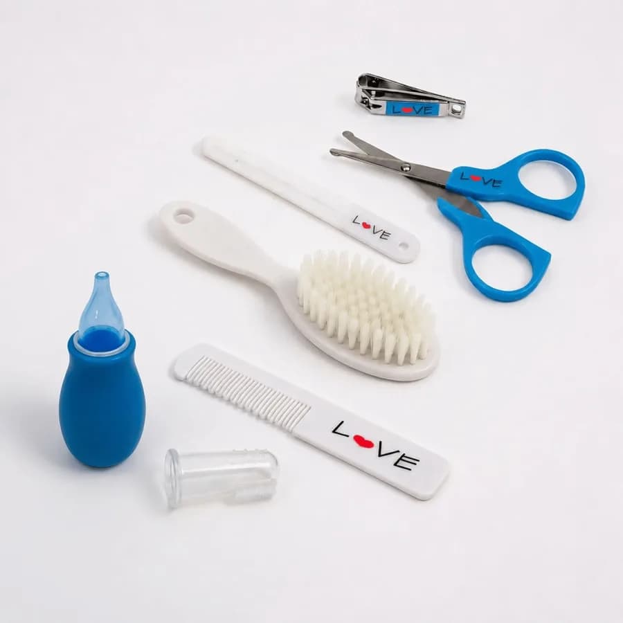 Foto do Kit Higiene Bebê Cuidados Enxoval 7 Peças - Love