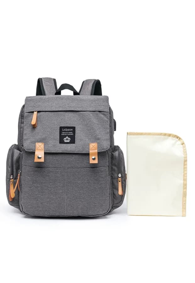 Mochila Maternidade Lequeen Impermeável com Bolso Térmico — Bebe