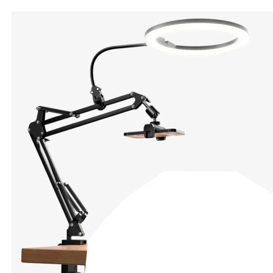 Foto do Ring Light LED 10 Polegadas com Tripé e Suporte para Celular
