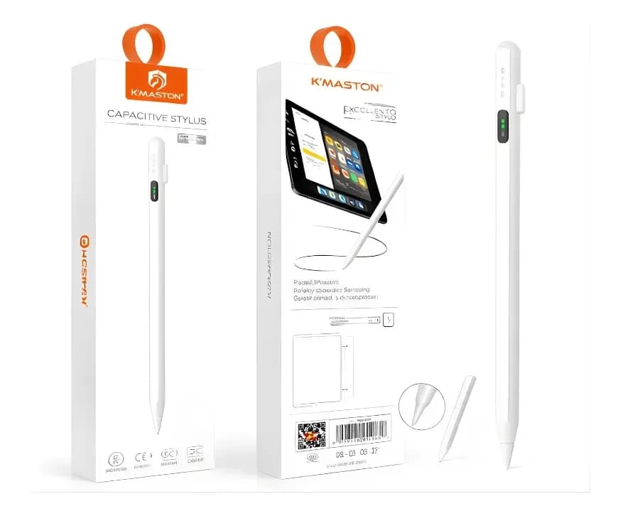 Caneta Stylus Recarregável USB com Indicador LED para Tablet e Celular