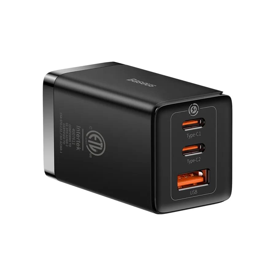 Carregador Turbo GaN 65W 3 Entradas Baseus