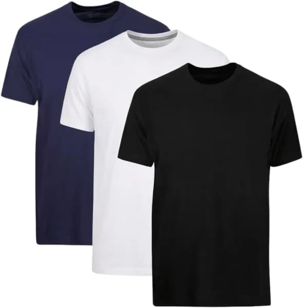 Kit Camisetas Masculinas Básicas (3 Unidades)