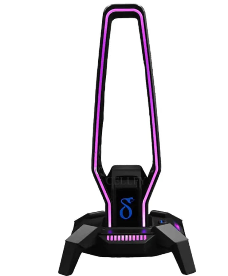 Foto do Suporte para Fone de Ouvido Gamer com RGB e Hub USB 3.0