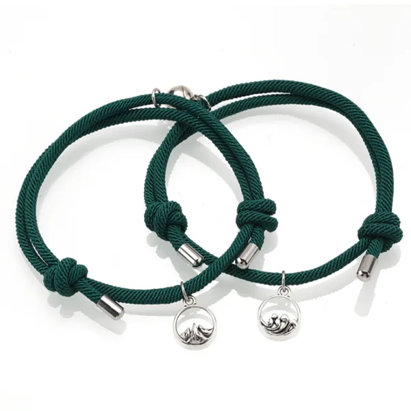 Pulseira de Casal, Namorados e Amizade Minimalista Verde 1