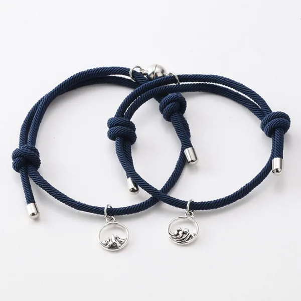 Pulseira de Casal, Namorados e Amizade Minimalista Azul