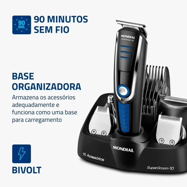 Aparador de Pelos Super Groom 10 Mondial 6W Bivolt  BG-03 banner