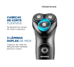 barbeador eletrico mondial power shave be 02 preto e prata bivolt