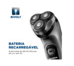 barbeador eletrico mondial power shave be 02 preto e prata bivolt