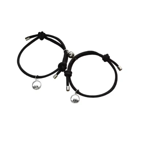 Pulseira de Casal Ajustavel Preta