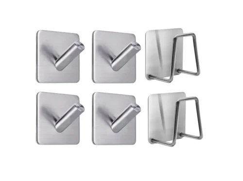 Imagem de Kit com 4 Ganchos Autoadesivos Inox