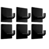 imagem de Kit com 6 Ganchos Autoadesivos de Metal Preto