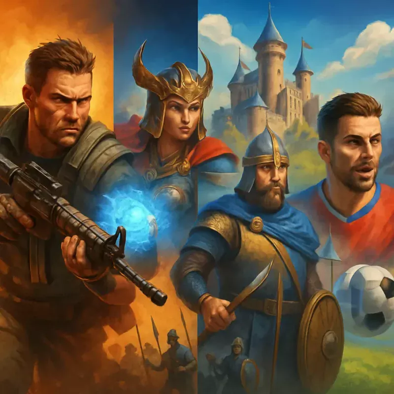 Colagem representando diversos gêneros de jogos em 2025. Melhores Jogos 2025