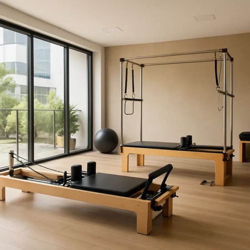 Moderno estúdio de Pilates em Mogi das Cruzes com equipamentos.
