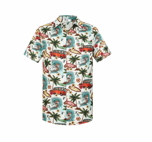 Camisas havaianas masculinas, estampadas