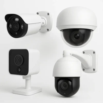 Diferentes modelos de câmeras de segurança para aplicações profissionais. Câmeras de Segurança Profissional