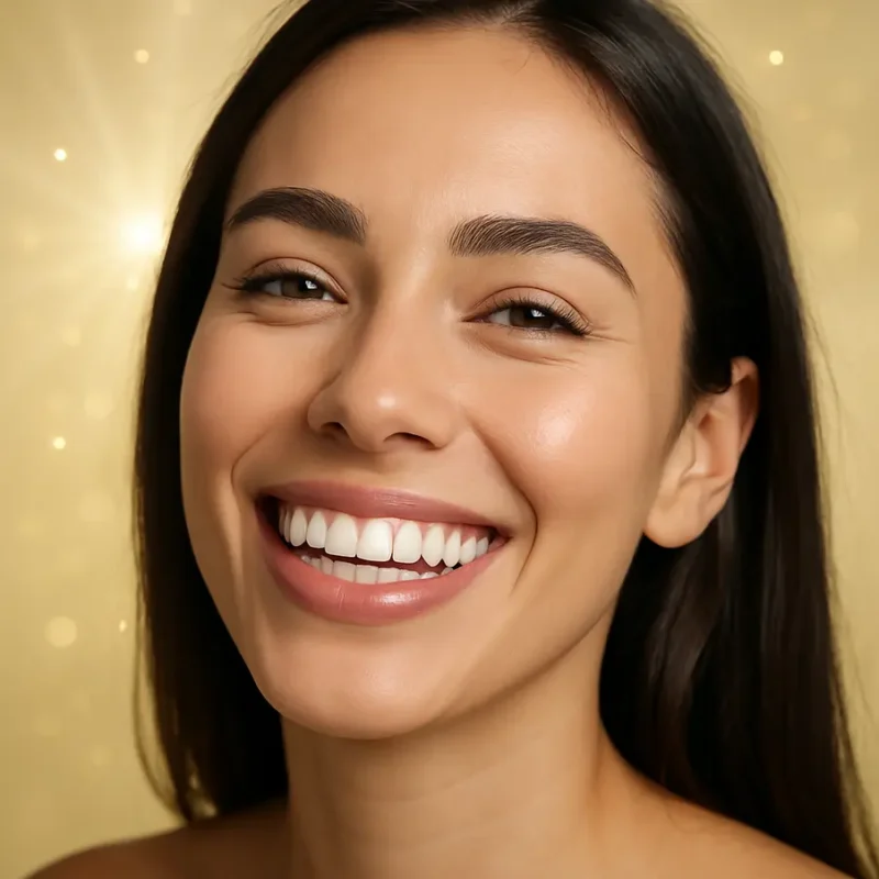 Imagem de um sorriso brilhante e confiante. Clareador Dental Whiteness Beneficios