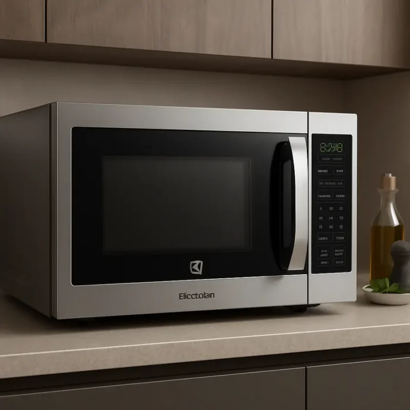 Forno micro ondas Eletrolux em uma cozinha moderna com design sofisticado. Forno Micro Ondas Eletrolux
