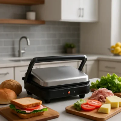 Sanduicheira elegante em uma cozinha moderna. Melhor Sanduicheira para Comprar
